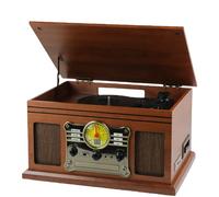 Gramophone CD Player with Bluetooth Speaker, Multifunction Vinyl Record Radio, 3 Adjustable Speeds, Precise Sound Pickup for Home, Office and Parties