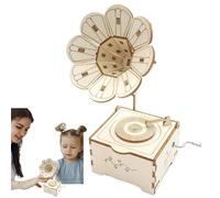 Gramophone Music Box - 3D Wooden Puzzle | Creative Music Box Model Kits | Craft Model Kits | Classical Trumpet Gramophone Cosmetic Bbox For Decoration, Collectible & Gift
