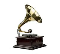 Gramophone Player 78rpm Square Phonograph Brass Horn HMV Vintage Wind up