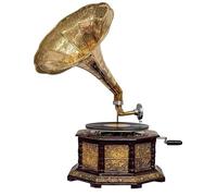 Gramophone Player - Antique Wooden Body, Plays Old Records, Auxiliary Connectivity, Includes Stylus
