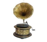 Gramophone Player Original Working Old Round Shape Best Wind up antiuqe Decorative Player