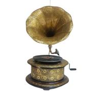 Gramophone Player Original Working Old Round Shape Best Wind up antiuqe Decorative Player
