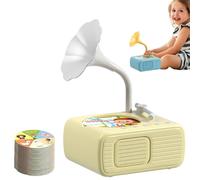 Gramophone Record Player for Children, Educational Audio Machine with 96 Discs and 8 Recording Cards, Ideal for Playtime, Family Time and Bedtime