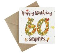 Gramps 60th Birthday Card - Autumn Leaves Wildflower Seed Card - Eco-Friendly Plantable Greetings Card for Gramps