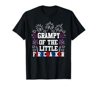 Grampy Of The Little Firecracker Funny 4th of July Birthday T-Shirt