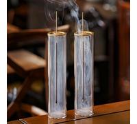 GRAMSTORMAX Incense Holder,Incense Holder for Sticks with Removable Glass Ash Catcher, for Meditation and Yoga Room (Golden Leaf 2 Pack)