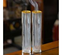 GRAMSTORMAX Incense Holder,Incense Holder for Sticks with Removable Glass Ash Catcher, for Meditation and Yoga Room (Golden Clamp 2 Pack)