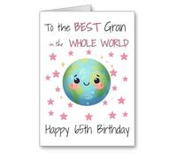 gran 65 65th Birthday Card best gran in the whole world A5 size cute