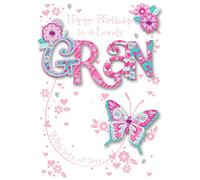 Gran Birthday Embellished Greeting Card by Talking Pictures Cards