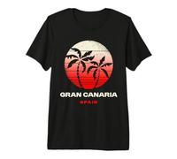 Gran Canaria Spain Palm Tree Beach Sunset Design Premium T-Shirt