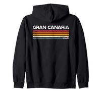 Gran Canaria Spain Retro Palm Sunset Tropical Beach Zip Hoodie