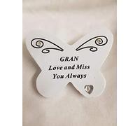 Gran Love and Miss you always white diamante Butterfly Approx 10x8 cms …