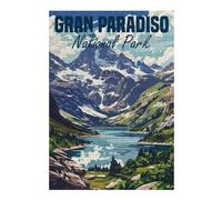 Gran Paradiso Italy Classic Wooden Jigsaw Puzzle for Adults, 300 PCS