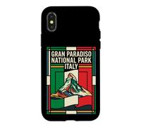 Gran Paradiso National Park Italy Flag Alpine Mountain Vinta Case for iPhone X/XS