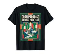 Gran Paradiso National Park Italy Flag Alpine Peak Vintage A T-Shirt