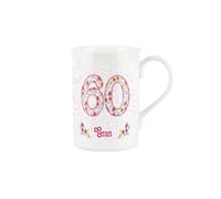 Gran Pink Floral Ages Mug - 60th Birthday Gifts Bone China Coffee/Tea Mug