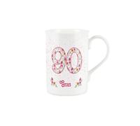 Gran Pink Floral Ages Mug - 90th Birthday Gifts Bone China Coffee/Tea Mug