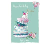 Gran Teacup Birthday Greeting Card The Wildlife Range Cards