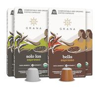 GRANA Espresso Capsules ECO WOMEN 40 Pods |100% Compostable & Biodegradable - 100% Arabica Coffee Nespresso Compatible Capsules for Nespresso OriginalLine Machines - 4 Boxes