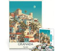 Granada Alhambra Poster 1000 Pieces Puzzles for Adults | 50x75cm Presents for Women Fun activities at home Unique Birthday and Xmas Gifts