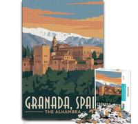 Granada, Spain - The Alhambra Wooden Jigsaw Puzzle for Adults | Shared puzzle time - steady puzzle progress on weekends.