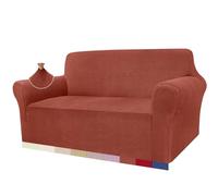 Granbest High Stretch Sofa Covers Universal Super Soft Loveseat Couch Jacquard Covers for Dogs Non Slip Furniture Protector Machine Washable (2 Seater, Sunset Red)