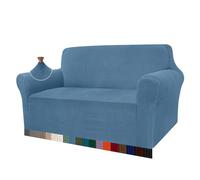 Granbest High Stretch Sofa Covers Universal Super Soft Loveseat Couch Jacquard Covers for Dogs Non Slip Furniture Protector Machine Washable (2 Seater, Azure Blue)