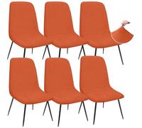 Granbest Jacquard Thickened Elastic Dining Chair Covers, Low Back Chair Slipcovers for Hotel, Banquet, Wedding, Party Decoration (Set of 6, Orange)
