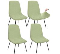 Granbest Jacquard Thickened Elastic Dining Chair Covers, Low Back Chair Slipcovers for Hotel, Banquet, Wedding, Party Decoration (Set of 4, Vivid Green)