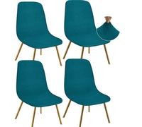 Granbest Jacquard Thickened Elastic Dining Chair Covers, Low Back Chair Slipcovers for Hotel, Banquet, Wedding, Party Decoration (Set of 4, Checks Blackish Green)