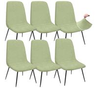 Granbest Jacquard Thickened Elastic Dining Chair Covers, Low Back Chair Slipcovers for Hotel, Banquet, Wedding, Party Decoration (Set of 6, Vivid Green)