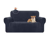 Granbest Luxury Thick Velvet Sofa Cover 2 Seater High Stretch Couch Cover Ski-friendly 4 Seasons Universal Sofa Protector for Pets and Kids (2 Seater, Charcoal Grey