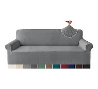 Granbest Premium Fashion Design Extra Large Sofa Covers 4 Seater, Anti-wrinkle Super Stretch Couch Cover, Oversized Furniture Slipcover for Living Room (4 Seater, Light Grey)