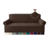 Granbest Premium Fashion Jacquard Sofa Covers 3 Seater, Anti-wrinkle Super Stretch Couch Cover, Non Slip Sofa Slipcover for Living Room (3 Seater, Chocolate)