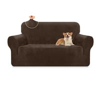 Granbest Premium Thicken Plush Velvet Sofa Cover High Stretch Couch Cover Super Soft Sofa Slipcover Luxury Furniture Protector for Pets and Kids (2 Seater, Khaki Green)