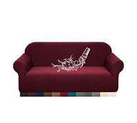 Granbest Premium Water Repellent Sofa Cover High Stretch Couch Slipcover Super Soft Fabric Couch Cover (Wine Red, X-Large)