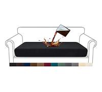 Granbest Premium Water-Repellent Sofa Seat Cushion Covers High Stretch Jacquard Fabric Couch Seat Slipcover Protector for 3 seater sofa (3 seater, Black)
