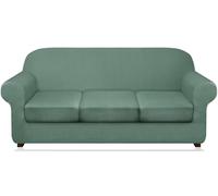 Granbest Thickened Sofa Seat Cushion Cover Durable Couch Seat Slipcover Furniture Protector for Individual Sofa Cushions(3-Piece 3 Seater, Matcha Green)