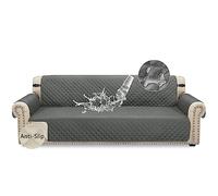 Granbest Waterproof Oversized Sofa Cover 4 Seater Non-Slip Extra Large Sofa Slipcover with Elastic Straps, Washable Sofa Protector for Kids, Pets, Dogs, Cats Four Seasons Universal (4 Seater, Grey)