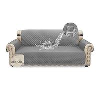 Granbest Waterproof Sofa Cover 3 Seater Non-Slip Sofa Slipcover with Elastic Straps, Washable Sofa Protector for Kids, Pets, Dogs, Cats Four Seasons Universal (3 Seater, Light Grey)