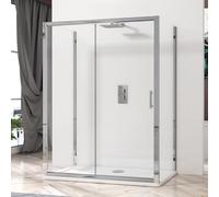 Grand 1400 x 900mm Single Sliding Rectangular 3-Sided Shower Enclosure 6mm Glass Reversible Cubicle Door