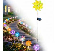 Grand 78cm Solar Pinwheel Lights Outdoor Garden Decor, Large Kinetic Wind Spinner Colour Changing LED Waterproof Windmill Landscape Light for Pathway Yard Patio Lawn(Sunny Yellow,1pcs)