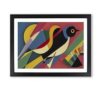 Grand Abstract Bird Framed Print | A2 Black Framed Wall Art | Ready to Hang | Abstract Fantasy Picture | Living Room Bedroom Lounge Office