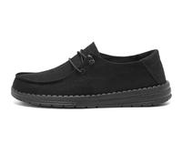 Grand Attack Women's Casual Slip-on Shoes Lightweight Loafers with Breathable Linen and Soft Sole Design for Walking Driving, Black, 7 UK