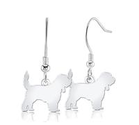 Grand Basset Griffon Vendéen Silhouette Silver Earrings