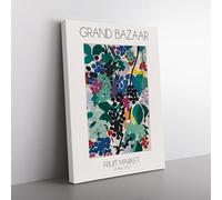 Grand Bazaar Fruit Market Exhibition 1 Canvas Wall Art Print Ready to Hang, Framed Picture for Living Room Bedroom Home Office Décor, 76x50 cm (30x20 Inch)