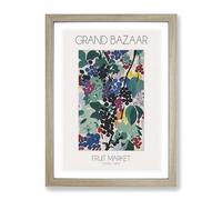 Grand Bazaar Fruit Market Exhibition 1 Framed Print for Living Room Bedroom Home Office, Wall Art Picture Ready to Hang, Oak A2 (64 x 46 cm)