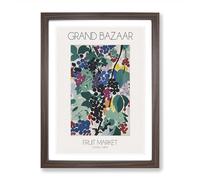 Grand Bazaar Fruit Market Exhibition 1 Framed Print for Living Room Bedroom Home Office, Wall Art Picture Ready to Hang, Walnut A2 (64 x 46 cm)