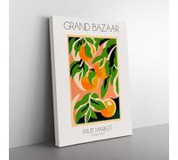 Grand Bazaar Fruit Market Exhibition 2 Canvas Wall Art Print Ready to Hang, Framed Picture for Living Room Bedroom Home Office Décor, 76x50 cm (30x20 Inch)