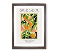 Grand Bazaar Fruit Market Exhibition 2 Framed Print for Living Room Bedroom Home Office, Wall Art Picture Ready to Hang, Walnut A2 (64 x 46 cm)